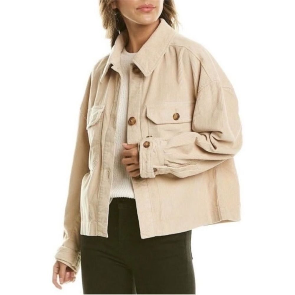 Avec Les Filles Anthropologie Tan Corduroy Jacket Size L